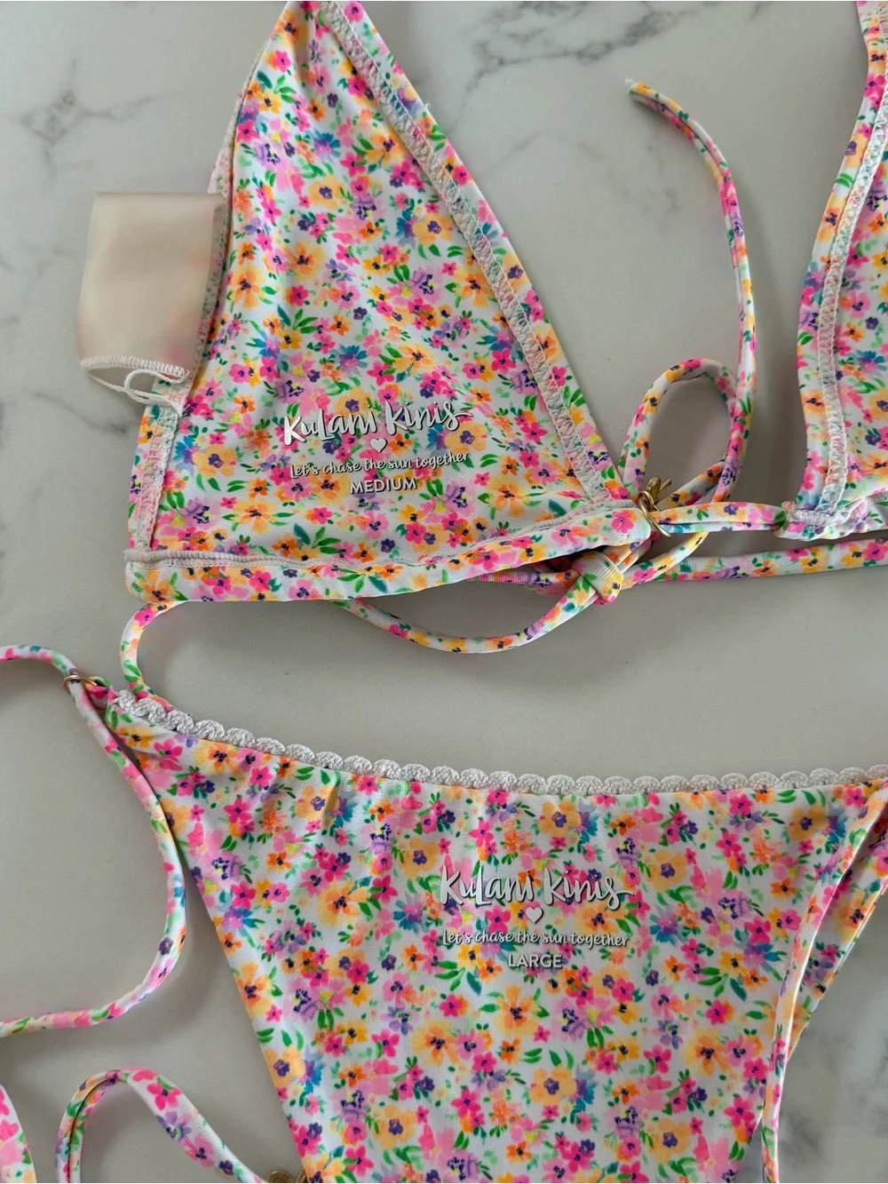 Kulani Kinis Halter Top & Thong Bottom Bikini SET - Dollhouse - Size M/L